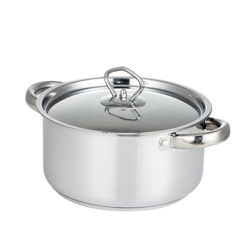 6-Piece Stainless Steel Cookware Set – Double Bottom Pots & Pans | Durable Kitchen Cooking Set with Lids | Gift for Moms & Home Chefs