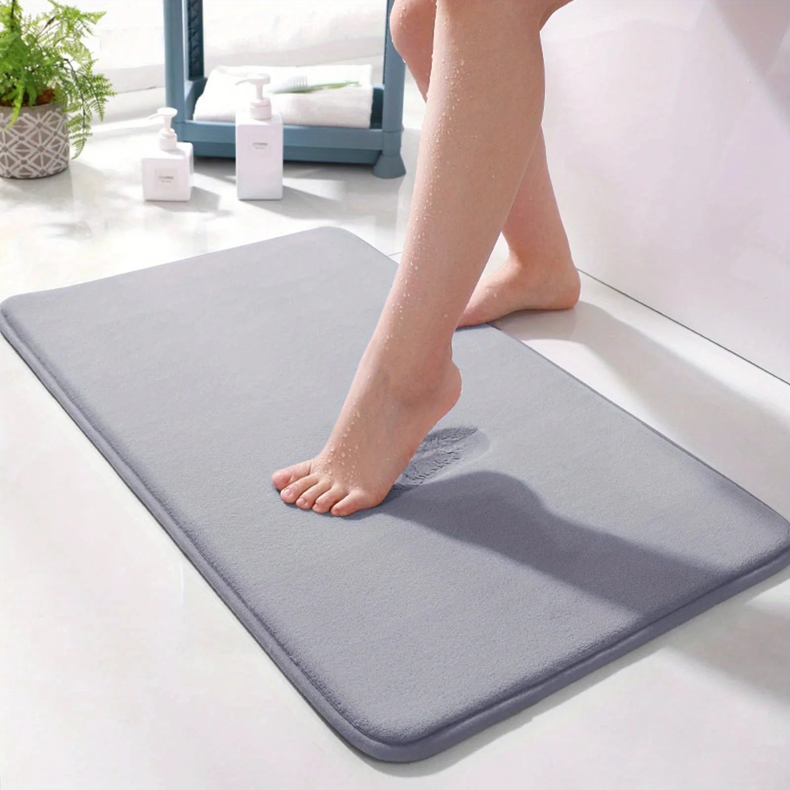 Bathroom Mat Non-slip Bathtub Basin Side Floor Carpet Memory Foam Super Absorbent Shower Room Mats Soft Bath Rug Bathroom Decor