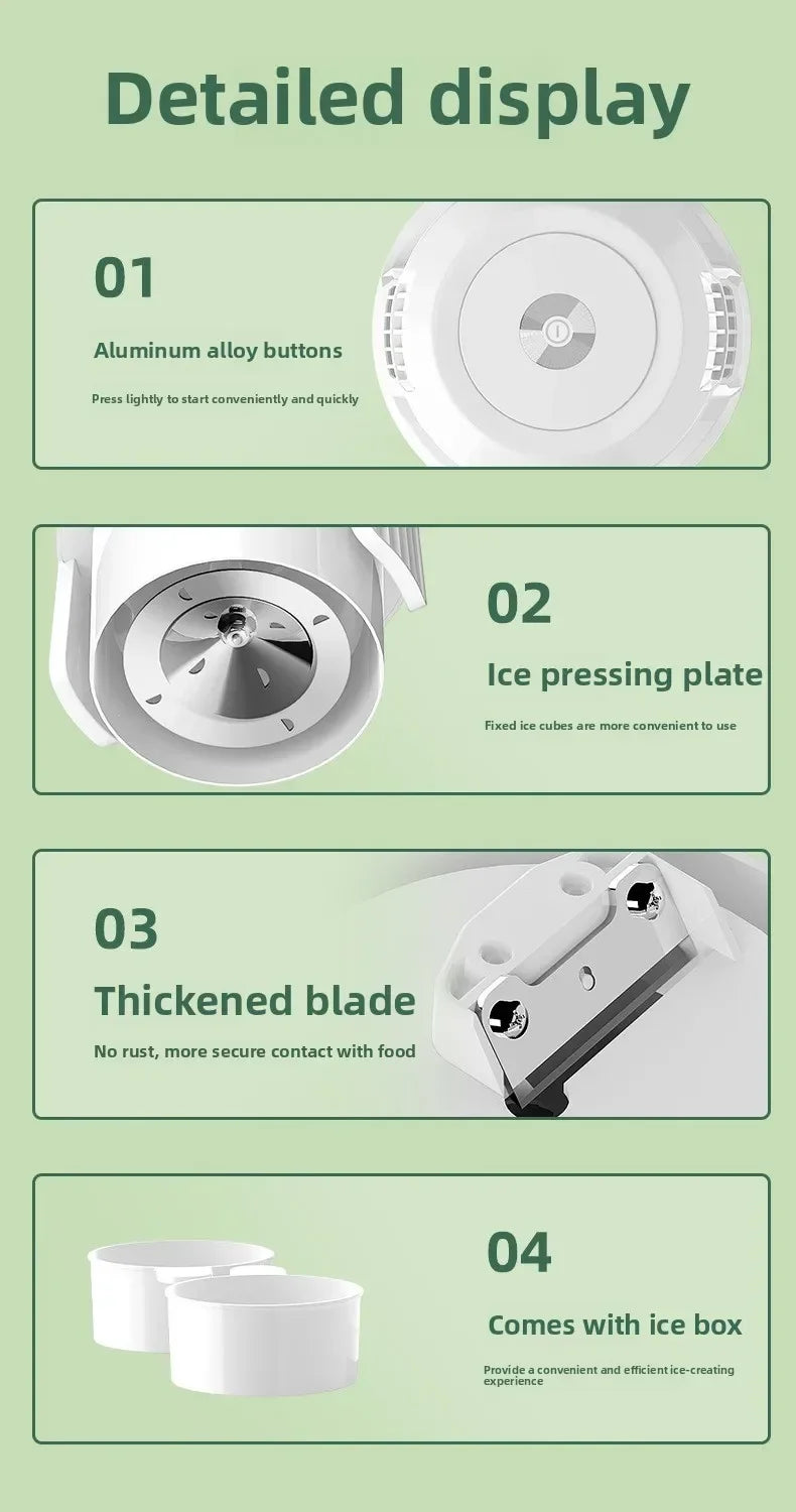 Electric Ice Shaver Machine – 2-Speed Adjustable Ice Crusher | Low Noise, High Output (3kg/min) | Household Ice Maker