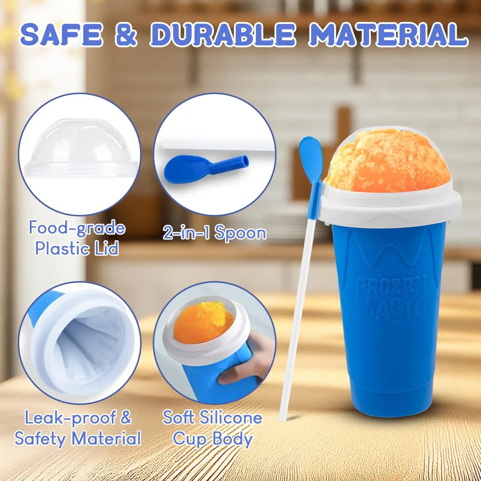 🍧 Quick-Freeze Slushy Maker Cup – 350ml DIY Smoothie & Milkshake Squeeze Cup | BPA-Free Silicone | Fun Summer Gift for Kids & Teens 🇨🇦