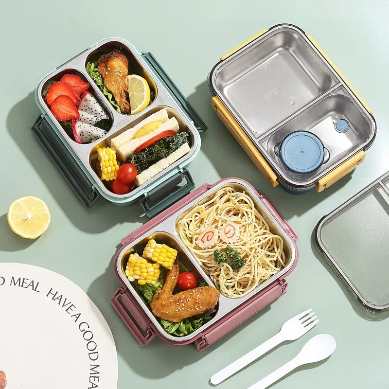 🍱  Bento Lunch Box –  Stainless Steel Leakproof & Compact with Tableware | 850ml