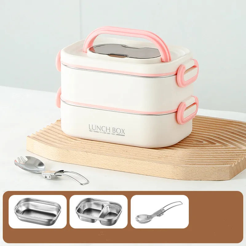 🍱 1500ml Double-Layer Thermal Lunch Box – Leak-Proof & Insulated for Hot Meals Anywhere!