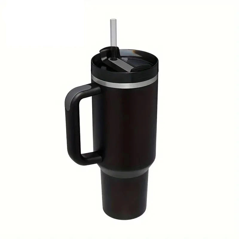 🥤 30/40oz Stainless Steel Tumbler with Handle – Vacuum Insulated Travel Mug with Lid & Straw