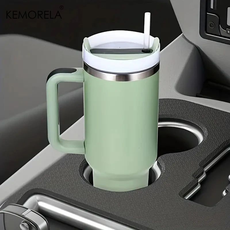 🥤 30/40oz Stainless Steel Tumbler with Handle – Vacuum Insulated Travel Mug with Lid & Straw
