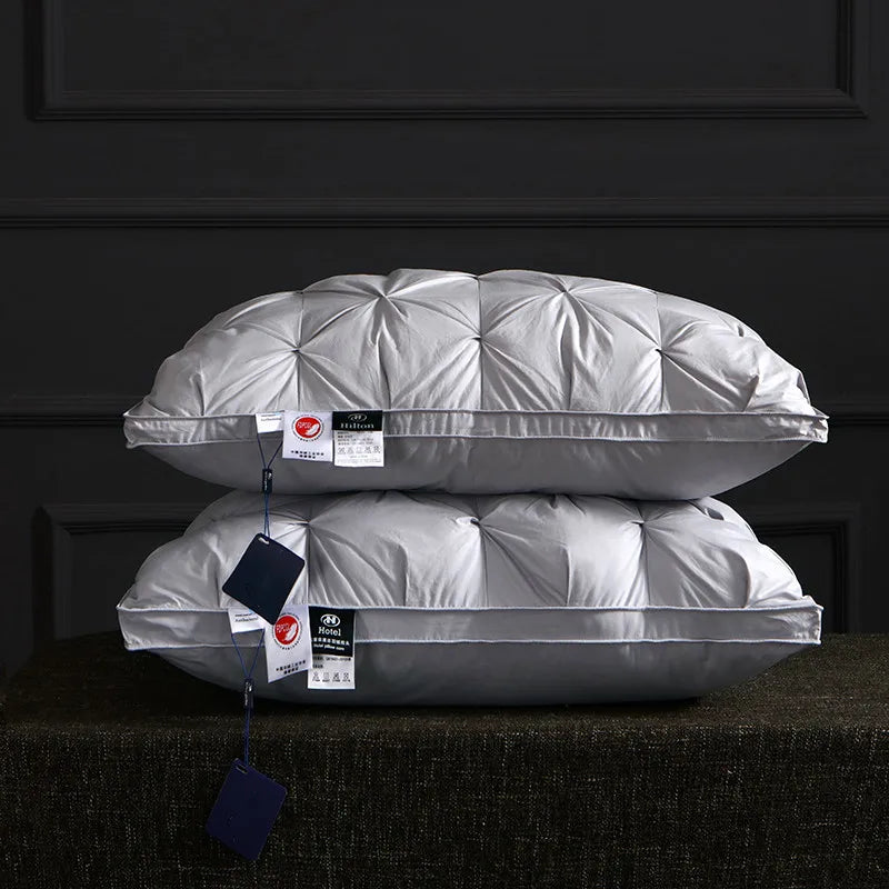 95% Goose Down Pillow for 5-Star Hotel Home,Pure Cotton Pillowcase,3D Bread Bedroom Sleeping Pillow,Adult Low-Mid-high almohadas