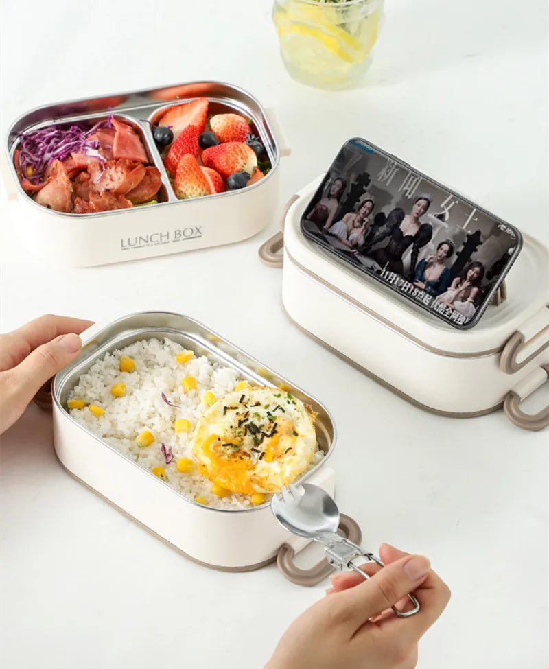 🍱 1500ml Double-Layer Thermal Lunch Box – Leak-Proof & Insulated for Hot Meals Anywhere!