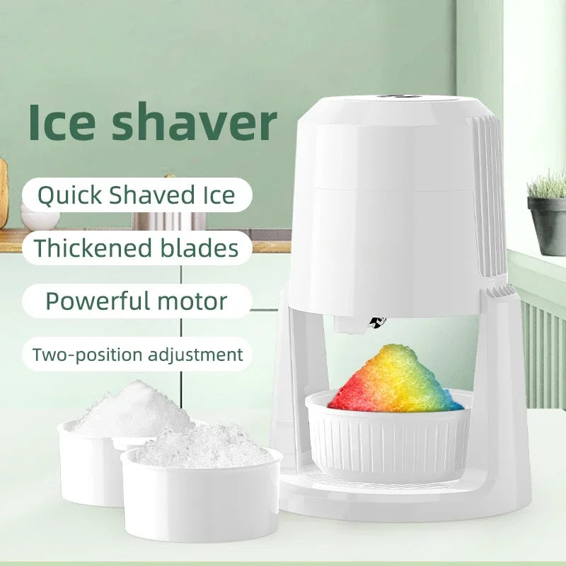 Electric Ice Shaver Machine – 2-Speed Adjustable Ice Crusher | Low Noise, High Output (3kg/min) | Household Ice Maker