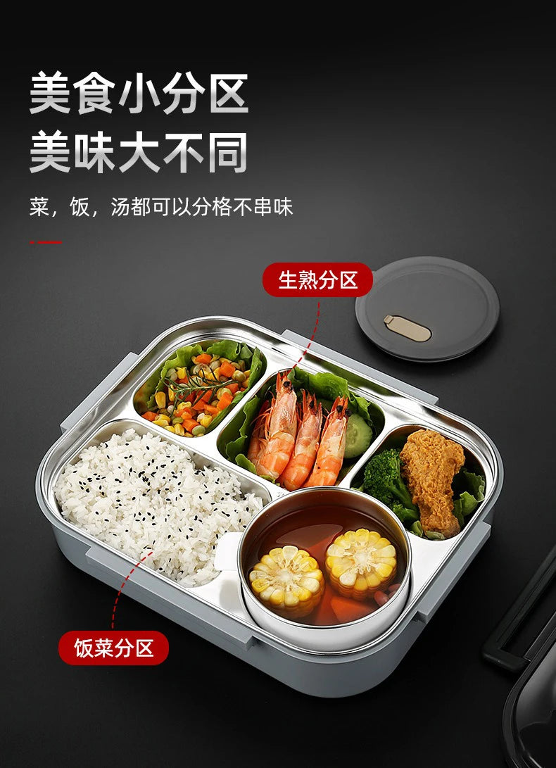 🥗 Stainless Steel Leak-Proof Lunch Box – 2800ML