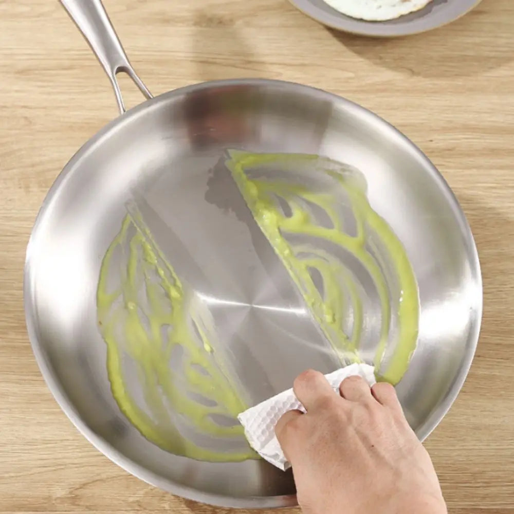 Stainless Steel Frying Pan – Uncoated Nonstick Skillet | Flat Bottom Saucepan for Gas & Induction