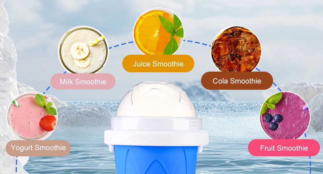🍧 Quick-Freeze Slushy Maker Cup – 350ml DIY Smoothie & Milkshake Squeeze Cup | BPA-Free Silicone | Fun Summer Gift for Kids & Teens 🇨🇦