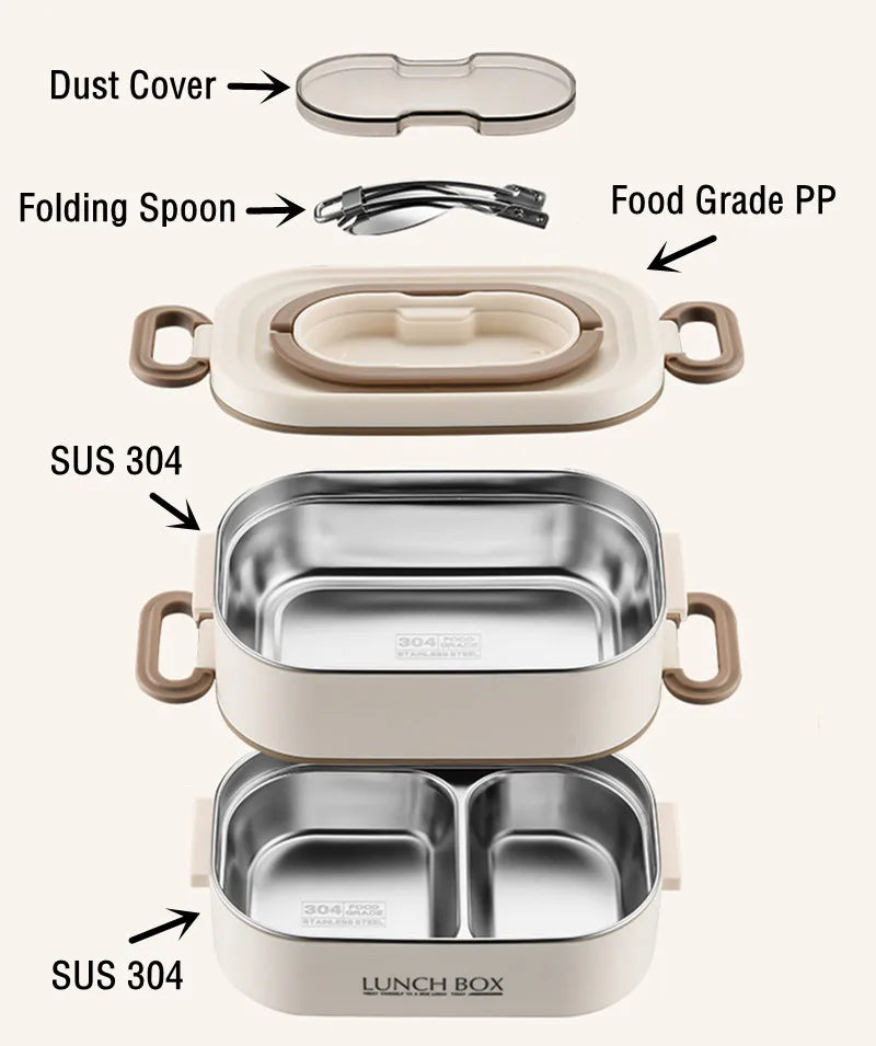 🍱 1500ml Double-Layer Thermal Lunch Box – Leak-Proof & Insulated for Hot Meals Anywhere!