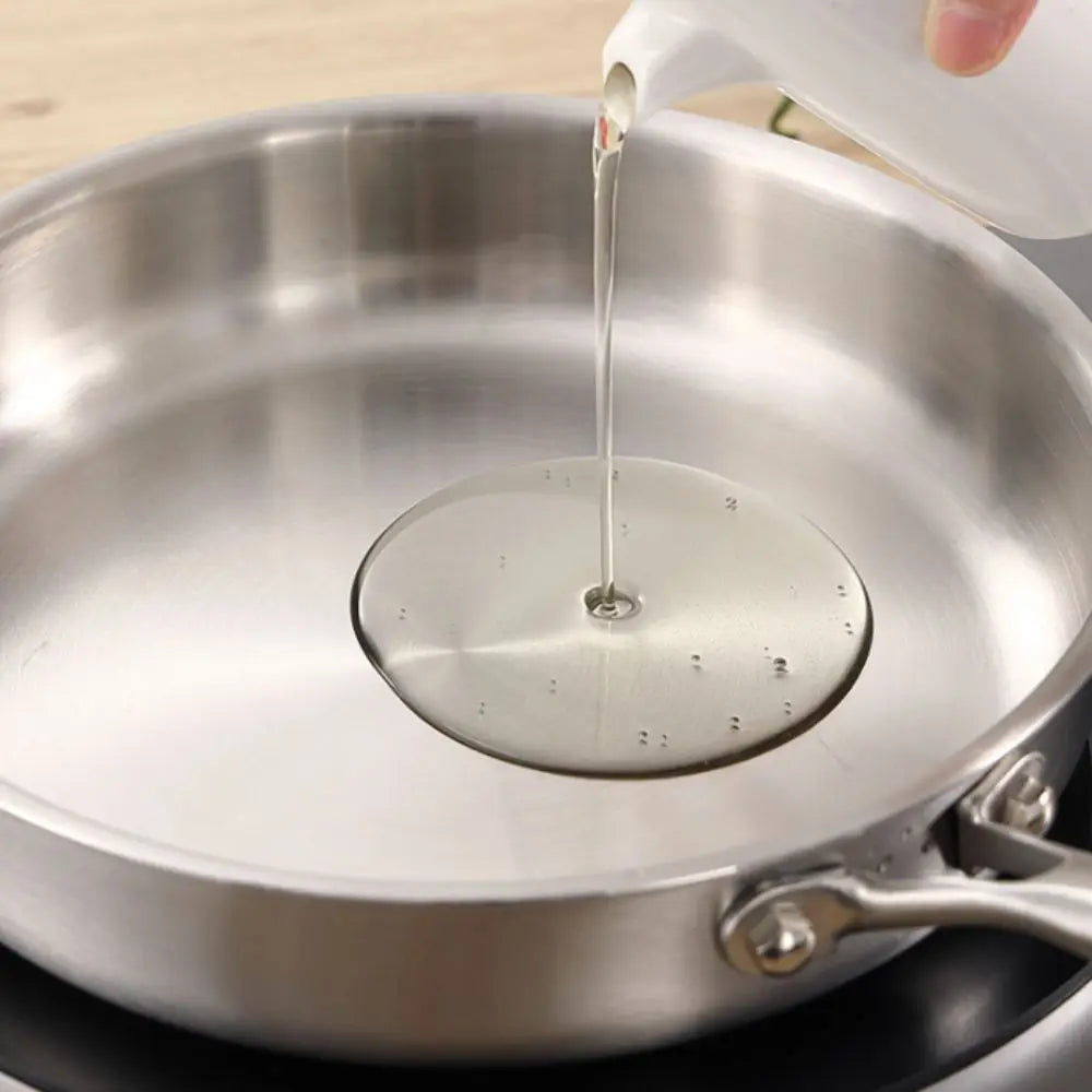 Stainless Steel Frying Pan – Uncoated Nonstick Skillet | Flat Bottom Saucepan for Gas & Induction