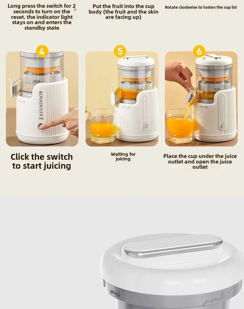 Extra-Large Orange Juicer – Whole Fruit Juice Extractor with Pulp Separation | Stainless Steel Vegetable Juicer for Home & Tea Shop