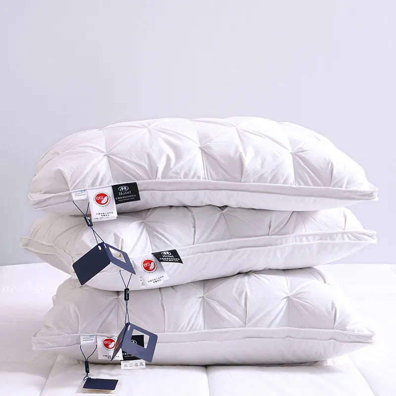 95% Goose Down Pillow for 5-Star Hotel Home,Pure Cotton Pillowcase,3D Bread Bedroom Sleeping Pillow,Adult Low-Mid-high almohadas