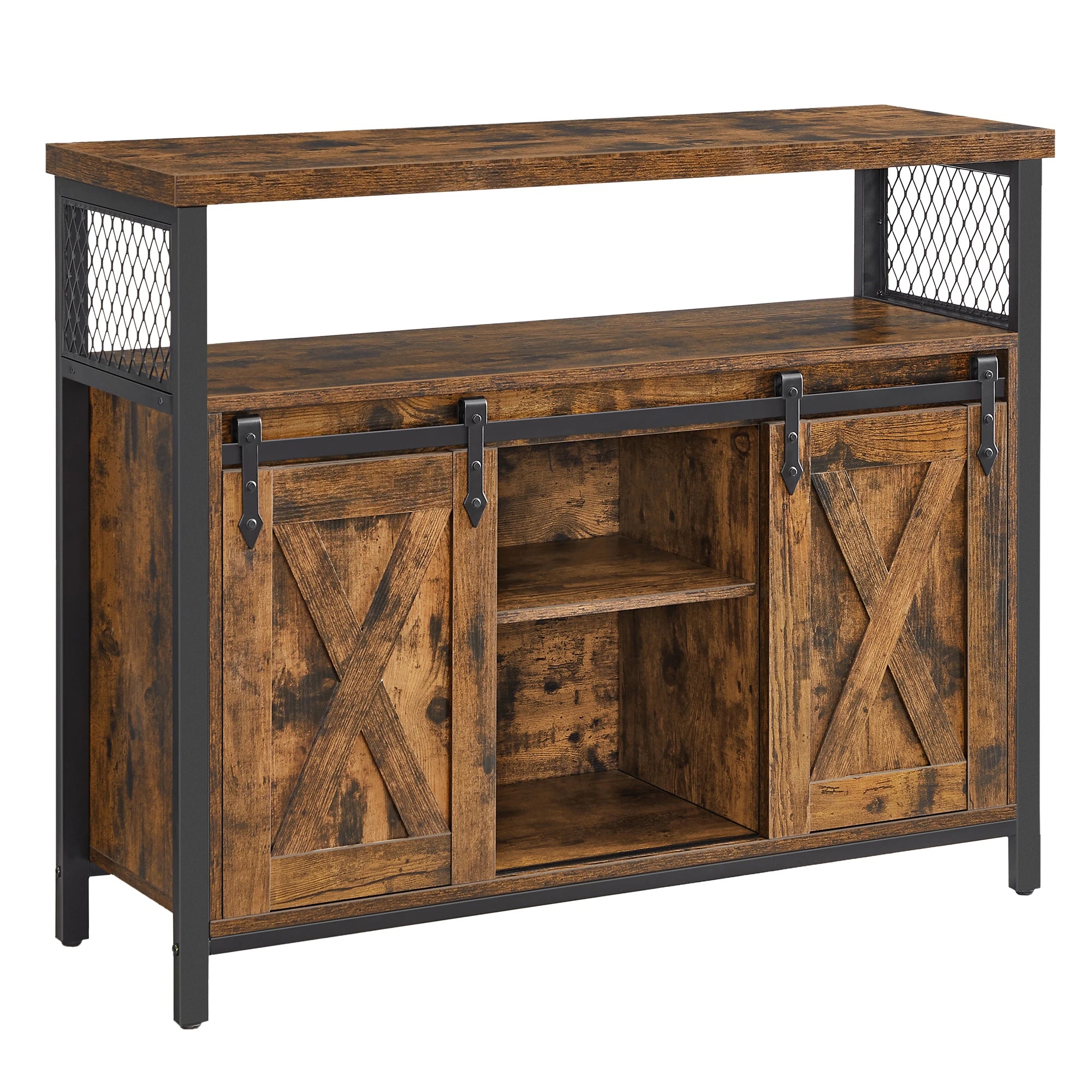 🏡 Kitchen Sideboard with 2 Sliding Doors | 100 x 33 x 80 cm – Rustic Industrial Style