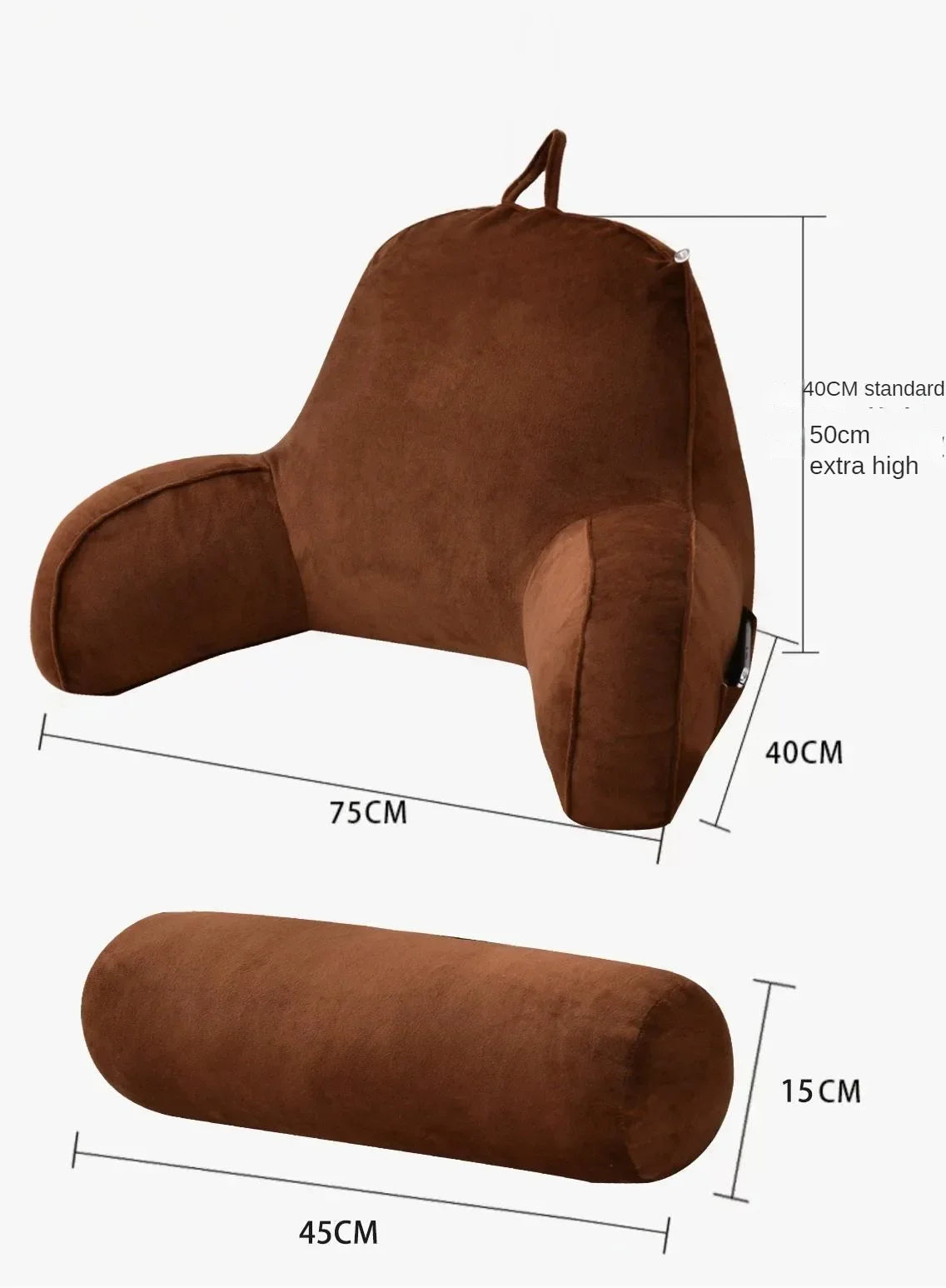 Backrest Pillow With Arms & Adjustable Headrest