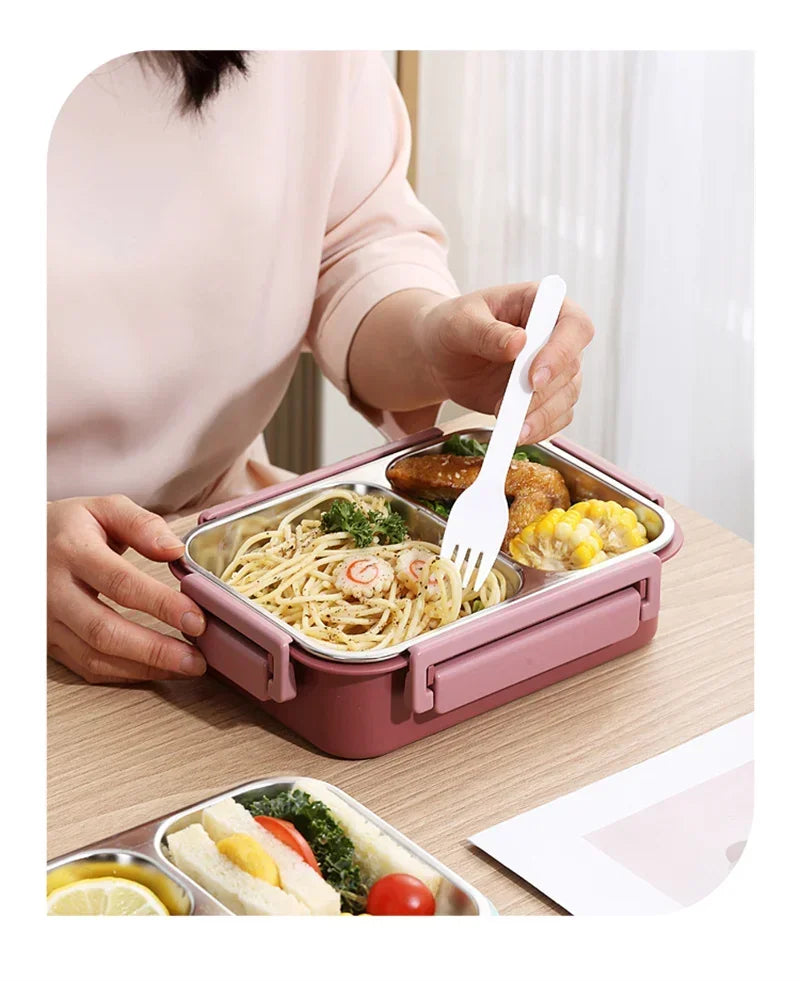 🍱  Bento Lunch Box –  Stainless Steel Leakproof & Compact with Tableware | 850ml