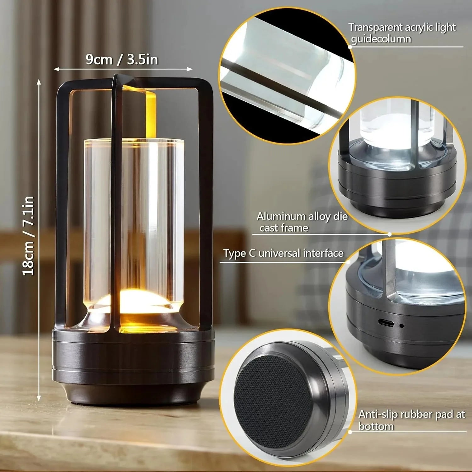 GGbingo Cordless Led Table Lamp Desk Lamps Outdoor Camping Atmosphere Light Restaurant Creative Beside Night Lights