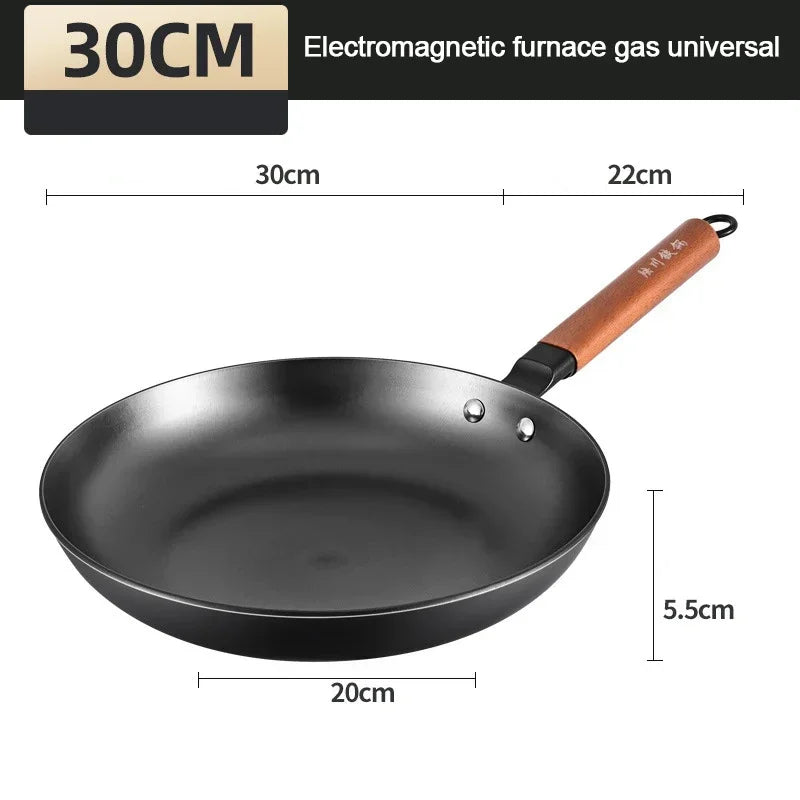 Cast Iron Non-Stick Frying Pan - Honeycomb Skillet | Gas & Induction Compatible | Eco-Friendly Uncoated Wok