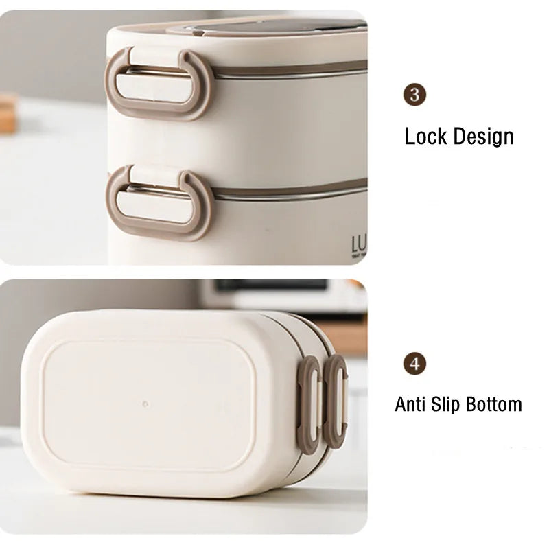 🍱 1500ml Double-Layer Thermal Lunch Box – Leak-Proof & Insulated for Hot Meals Anywhere!