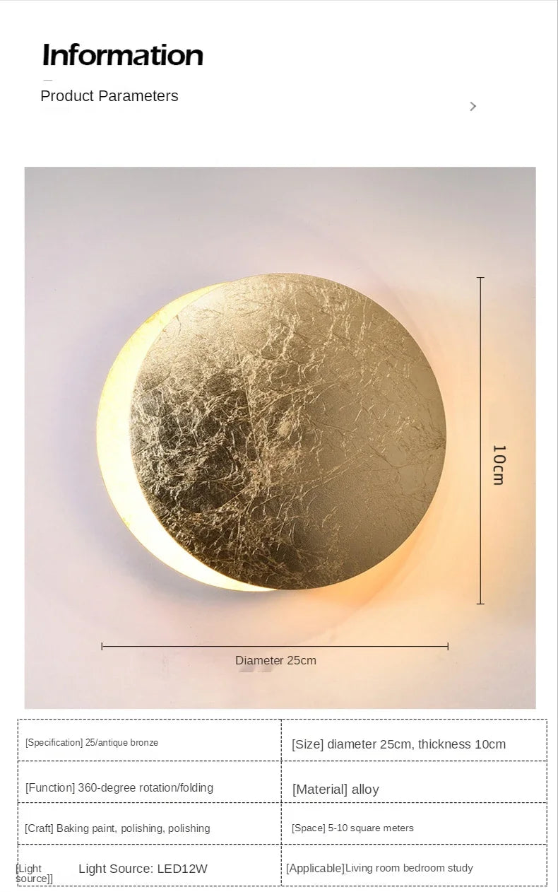 Wall Sconce - Modern Scandinavian Art in the shape of an eclipse