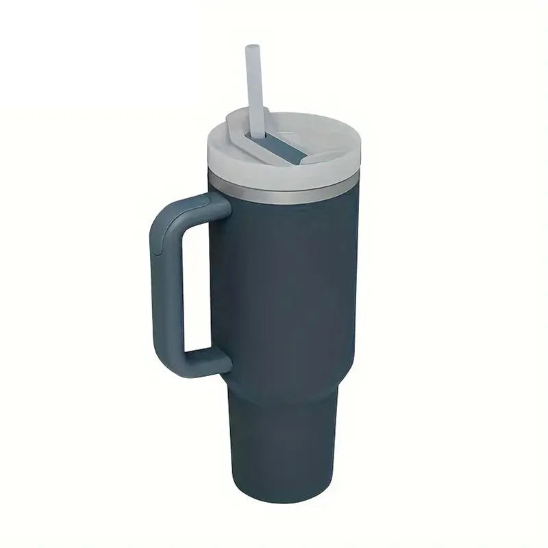 🥤 30/40oz Stainless Steel Tumbler with Handle – Vacuum Insulated Travel Mug with Lid & Straw