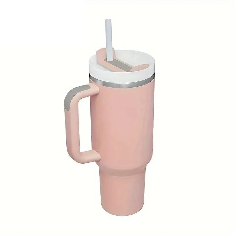 🥤 30/40oz Stainless Steel Tumbler with Handle – Vacuum Insulated Travel Mug with Lid & Straw