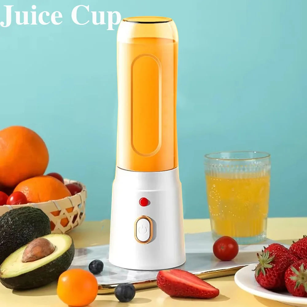 Portable Wireless Blender with Double Cups – 10-Blade High-Speed Juicer | 450ml | Rechargeable, Ice-Crushing, Baby Food & Smoothie Maker | White