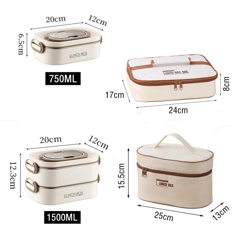 🍱 1500ml Double-Layer Thermal Lunch Box – Leak-Proof & Insulated for Hot Meals Anywhere!