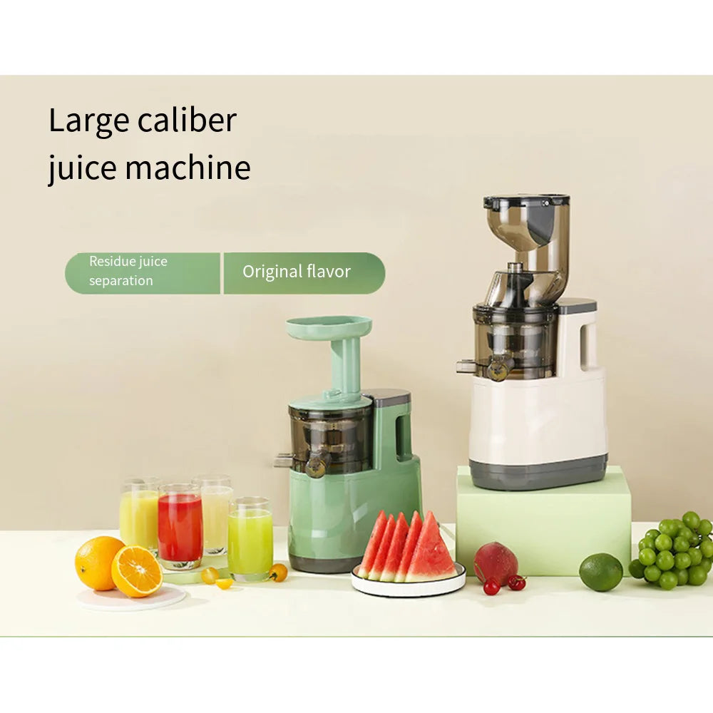 Slow Juicer Machine – Large Caliber Fruit & Vegetable Juice Extractor with Pulp Separator | Electric Juicer with Filter & Brush