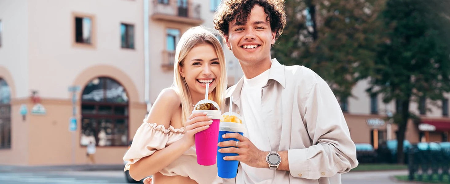 🍧 Quick-Freeze Slushy Maker Cup – 350ml DIY Smoothie & Milkshake Squeeze Cup | BPA-Free Silicone | Fun Summer Gift for Kids & Teens 🇨🇦