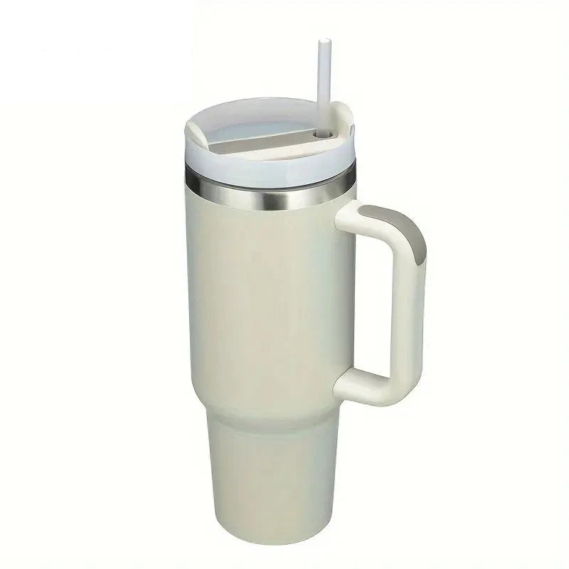 🥤 30/40oz Stainless Steel Tumbler with Handle – Vacuum Insulated Travel Mug with Lid & Straw