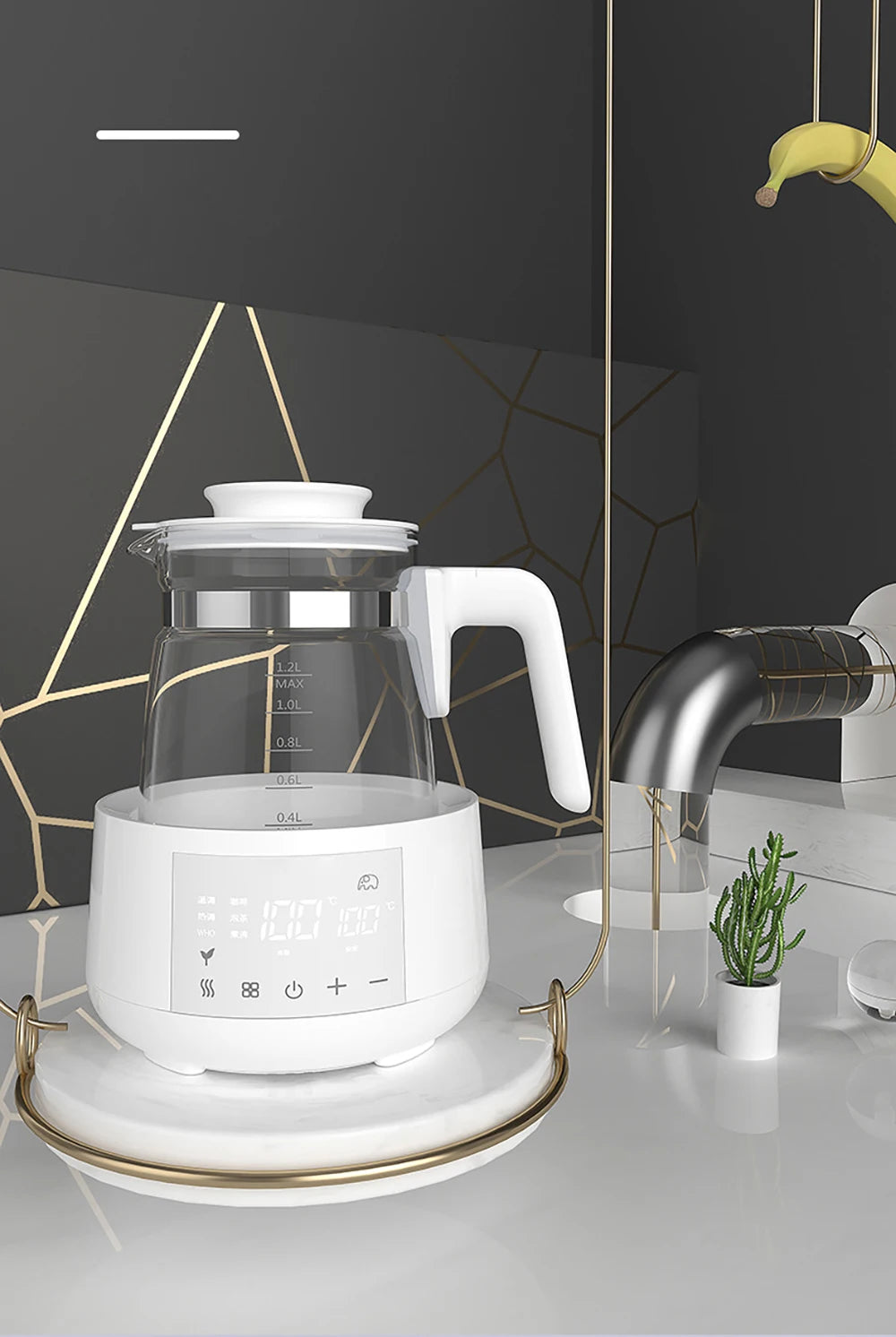 🍼 1.2L Smart Baby Kettle – 24H Thermostat Milk Warmer with Precise Temperature Control | 316L Stainless Steel