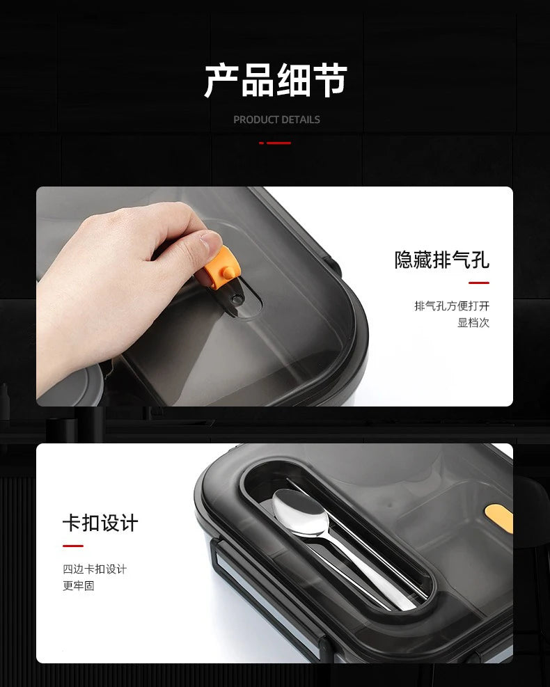 🥗 Stainless Steel Leak-Proof Lunch Box – 2800ML