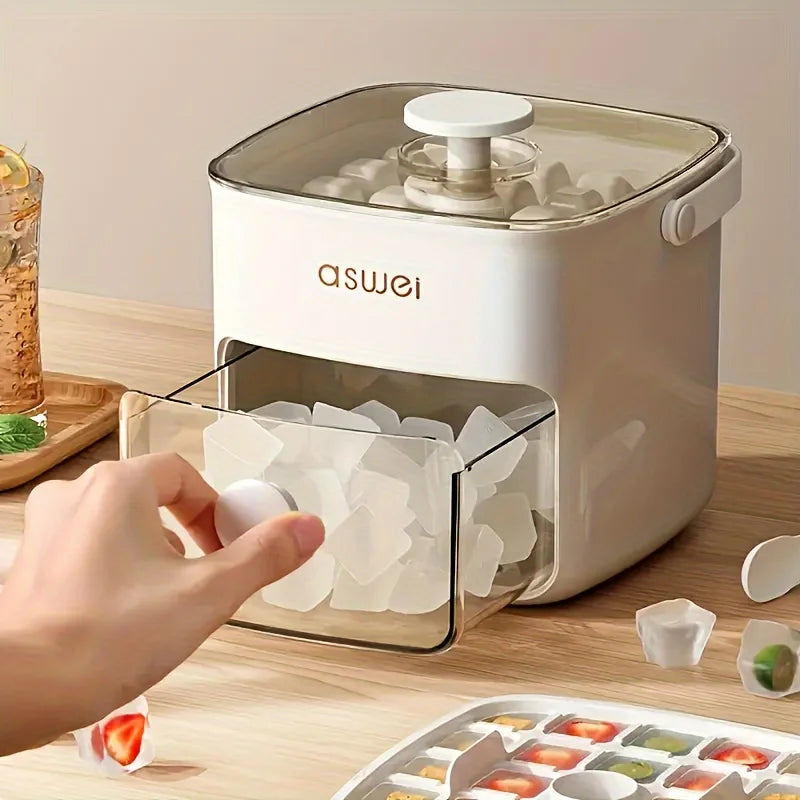 🇨🇦 48-Ice Cube Tray with Press Lid – BPA-Free, Double-Layer, Easy Release & Leak-Proof | Portable Ice Box for Home, Camping, and Parties